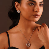 Sparkling Elegance Crystal Halo Pendant Set