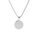 Signature Lunar Disc Silver Pendant Necklace For Men
