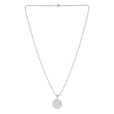 Signature Lunar Disc Silver Pendant Necklace For Men
