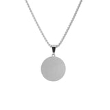 Signature Lunar Disc Silver Pendant Necklace For Men