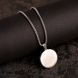 Signature Lunar Disc Silver Pendant Necklace For Men