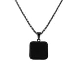 Eclipse Black Essence Square Pendant Necklace For Men