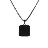Eclipse Black Essence Square Pendant Necklace For Men