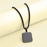 Eclipse Black Essence Square Pendant Necklace For Men