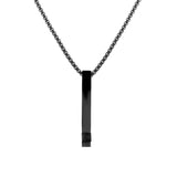 Eclipse Black Axis Bar Pendant Necklace For Men