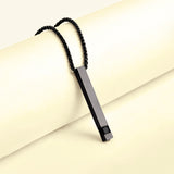 Eclipse Black Axis Bar Pendant Necklace For Men