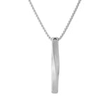 Signature Linear Edge Silver Pendant Necklace For Men