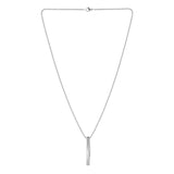 Signature Linear Edge Silver Pendant Necklace For Men