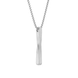 Signature Linear Edge Silver Pendant Necklace For Men