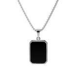Signature Noir Loop Silver Pendant Necklace For Men