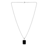 Signature Noir Loop Silver Pendant Necklace For Men