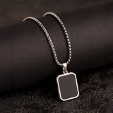 Signature Noir Loop Silver Pendant Necklace For Men