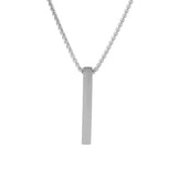Signature Linear Edge Silver Pendant Necklace For Men