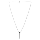 Signature Linear Edge Silver Pendant Necklace For Men
