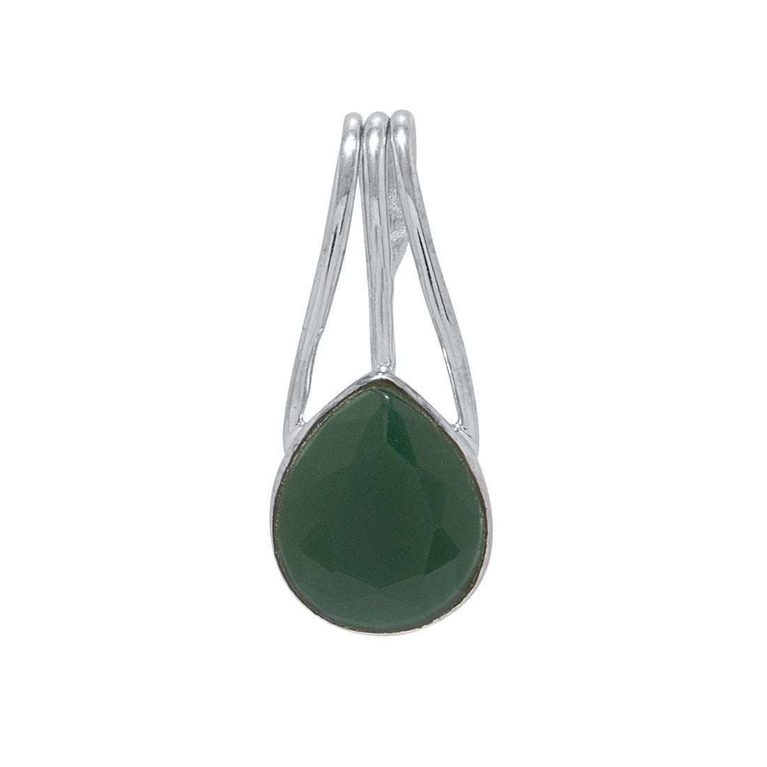 Green Stones Adorned Ravishing Pendant without Chain