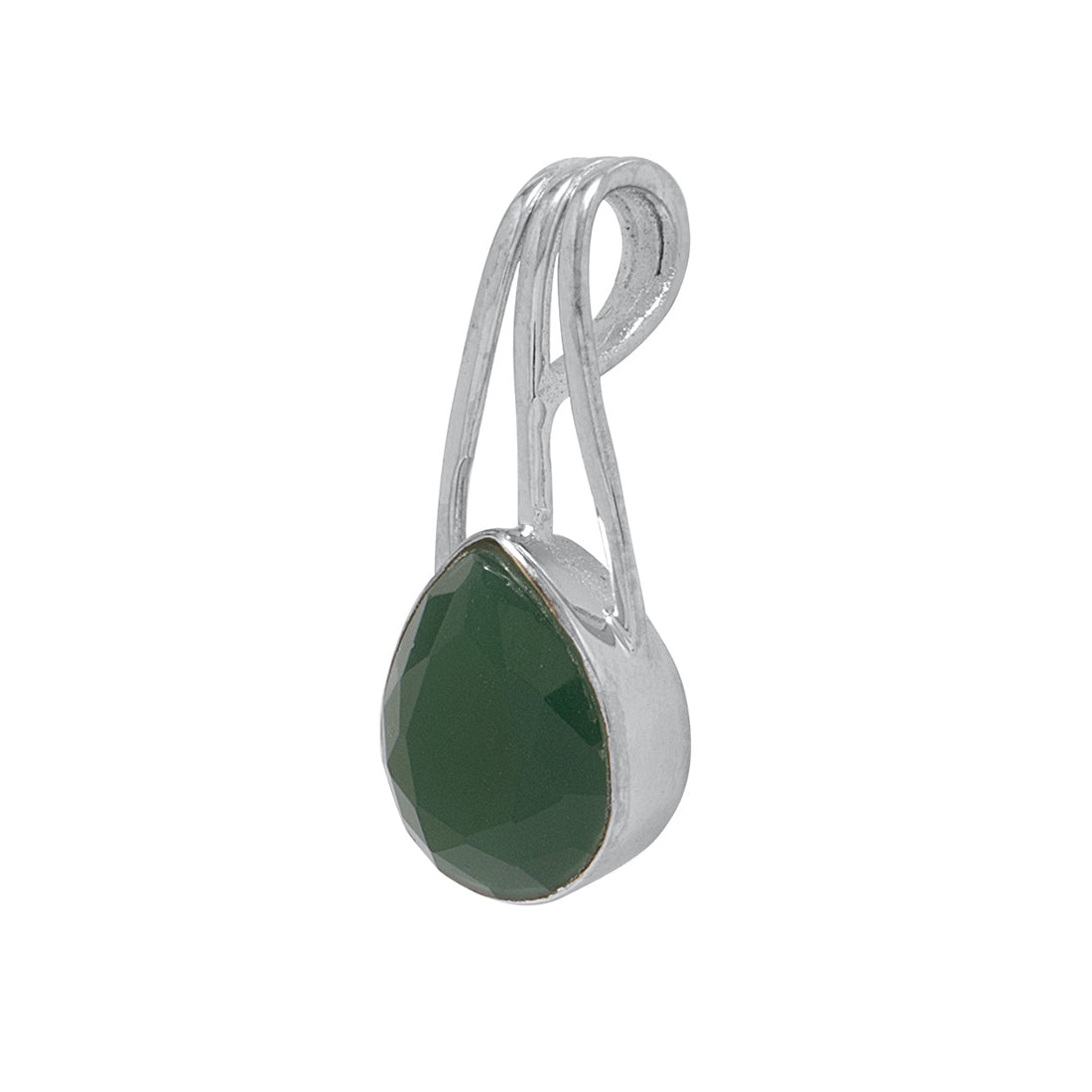 Green Stones Adorned Ravishing Pendant without Chain