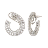 Sparkling Elegance Scarlet Bloom American Diamond Dangler Earrings