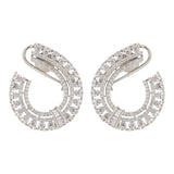 Sparkling Elegance Scarlet Bloom American Diamond Dangler Earrings