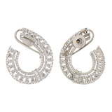 Sparkling Elegance Scarlet Bloom American Diamond Dangler Earrings