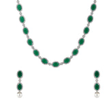 Sparkling Elegance Emerald Grace Cz Necklace Set