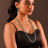 Sparkling Elegance Emerald Grace Cz Necklace Set