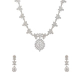 Sparkling Elegance Crystal Bloom Cz Necklace Set
