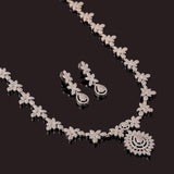 Sparkling Elegance Crystal Bloom Cz Necklace Set