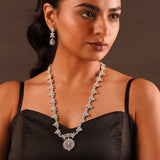 Sparkling Elegance Crystal Bloom Cz Necklace Set