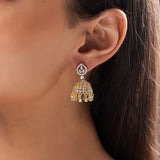 Sparkling Elegance Royal Radiance American Diamond Jhumki Earrings