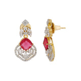 Sparkling Elegance Radiant Loop American Diamond Dangler Earrings