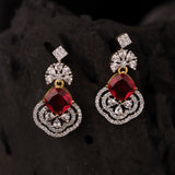 Sparkling Elegance Radiant Loop American Diamond Dangler Earrings