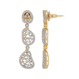 Sparkling Elegance Cascade Gold American Diamond Dangler