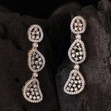 Sparkling Elegance Cascade Gold American Diamond Dangler