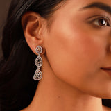 Sparkling Elegance Cascade Gold American Diamond Dangler