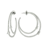 Sparkling Elegance Aurea Halo American Diamond Hoop Earrings
