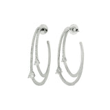 Sparkling Elegance Aurea Halo American Diamond Hoop Earrings