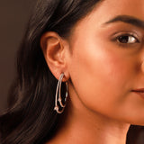 Sparkling Elegance Aurea Halo American Diamond Hoop Earrings