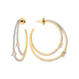 Sparkling Elegance Aurea Halo Gold American Diamond Hoop Earrings