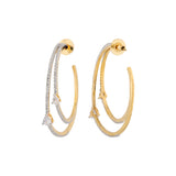Sparkling Elegance Aurea Halo Gold American Diamond Hoop Earrings