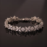 Sparkling Elegance Flora Bloom American Diamond Tennis Bracelet