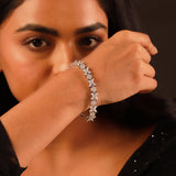 Sparkling Elegance Flora Bloom American Diamond Tennis Bracelet