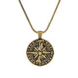 Statement Compass Gold Oxidised Men’s Pendant