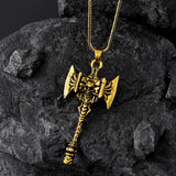 Statement Warrior Axe Gold Oxidised Men’s Pendant