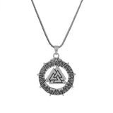 Statement Valknut Star Silver Oxidised Men’s Pendant