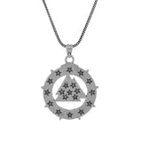Statement Valknut Star Silver Oxidised Men’s Pendant