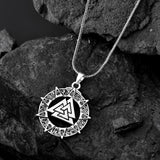 Statement Valknut Star Silver Oxidised Men’s Pendant