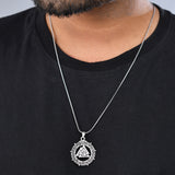 Statement Valknut Star Silver Oxidised Men’s Pendant