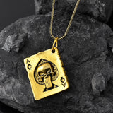 Statement Ace Skull Gold Oxidised Men’s Pendant