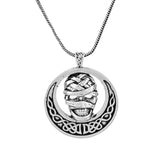 Statement Mummy Skull Silver Oxidised Men’s Pendant