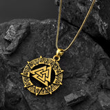 Statement Valknut Star Gold Oxidised Men’s Pendant
